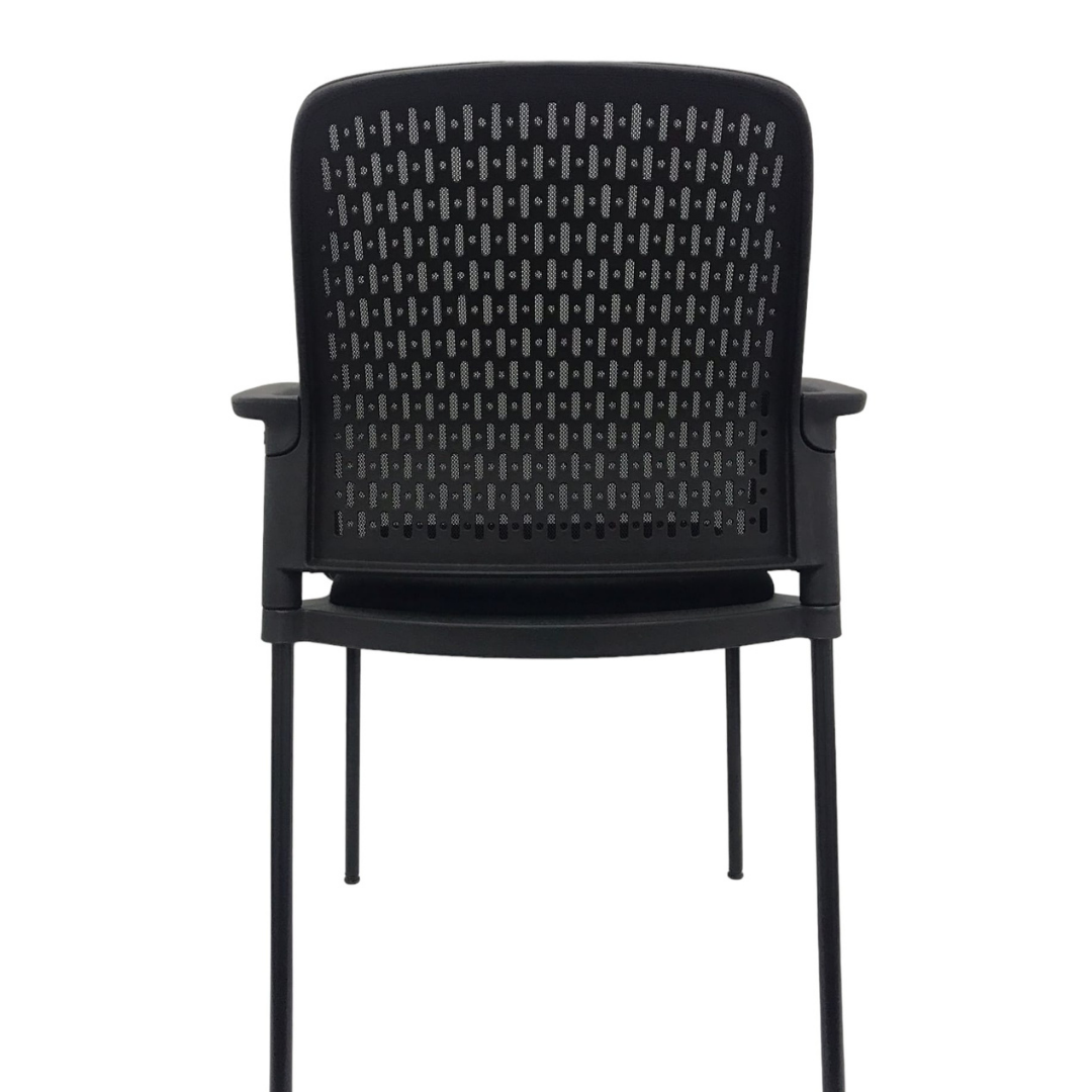 Silla de Escritorio Fija Cuatro Patas Negra y Respaldo de Malla - Imagen 3