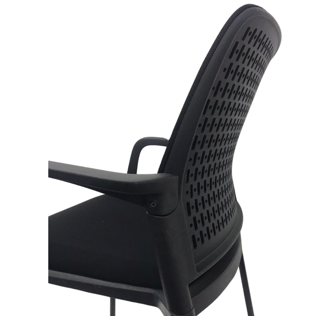 Silla de Escritorio Fija Cuatro Patas Negra y Respaldo de Malla - Imagen 4