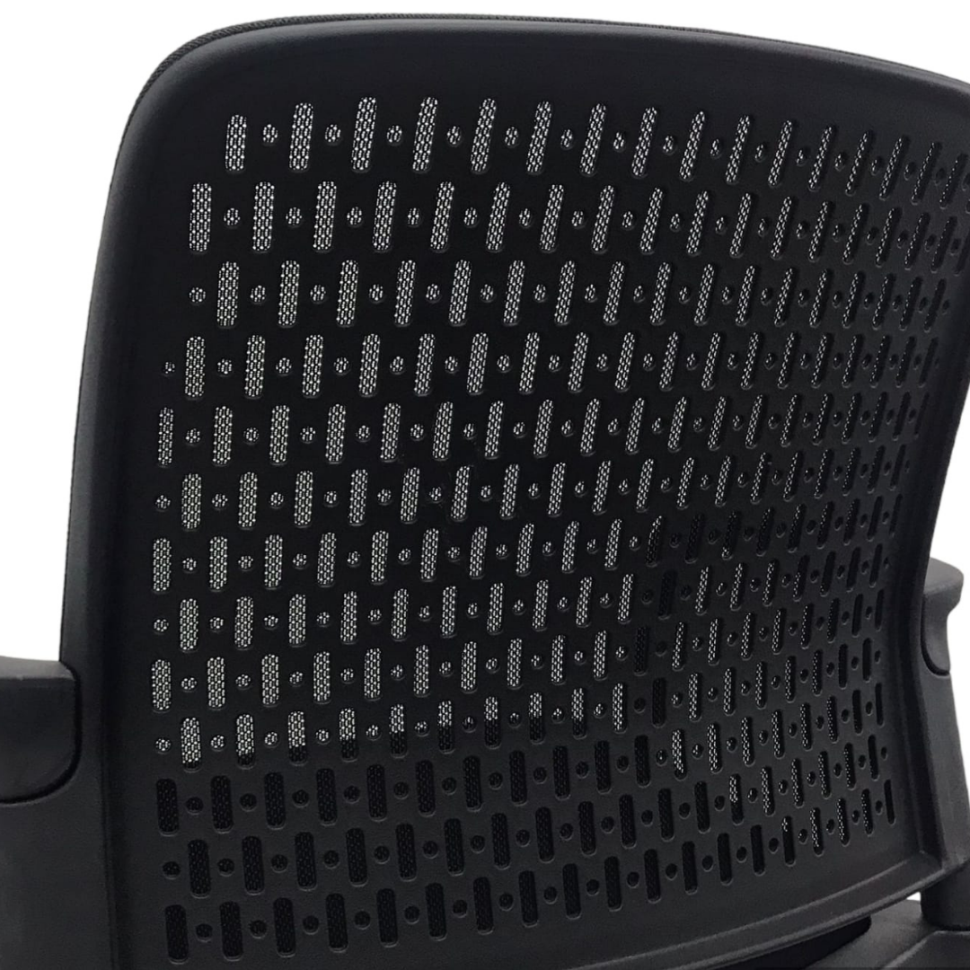 Silla de Escritorio Fija Cuatro Patas Negra y Respaldo de Malla - Imagen 5