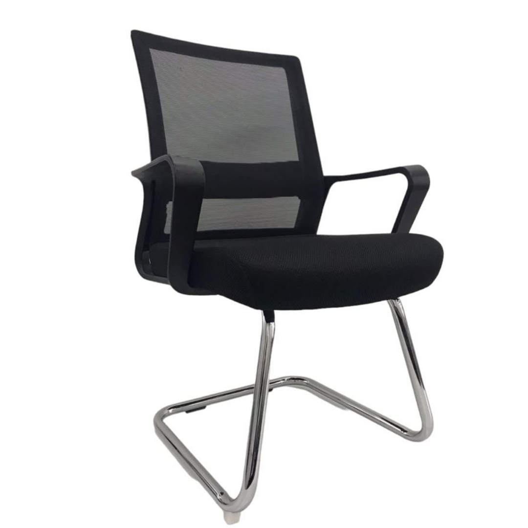 Silla de Escritorio Base Patín con Respaldo de Malla y Soporte Lumbar fijo