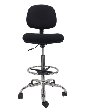 Silla de Cajero, Tapizado Simil Cuero Negro